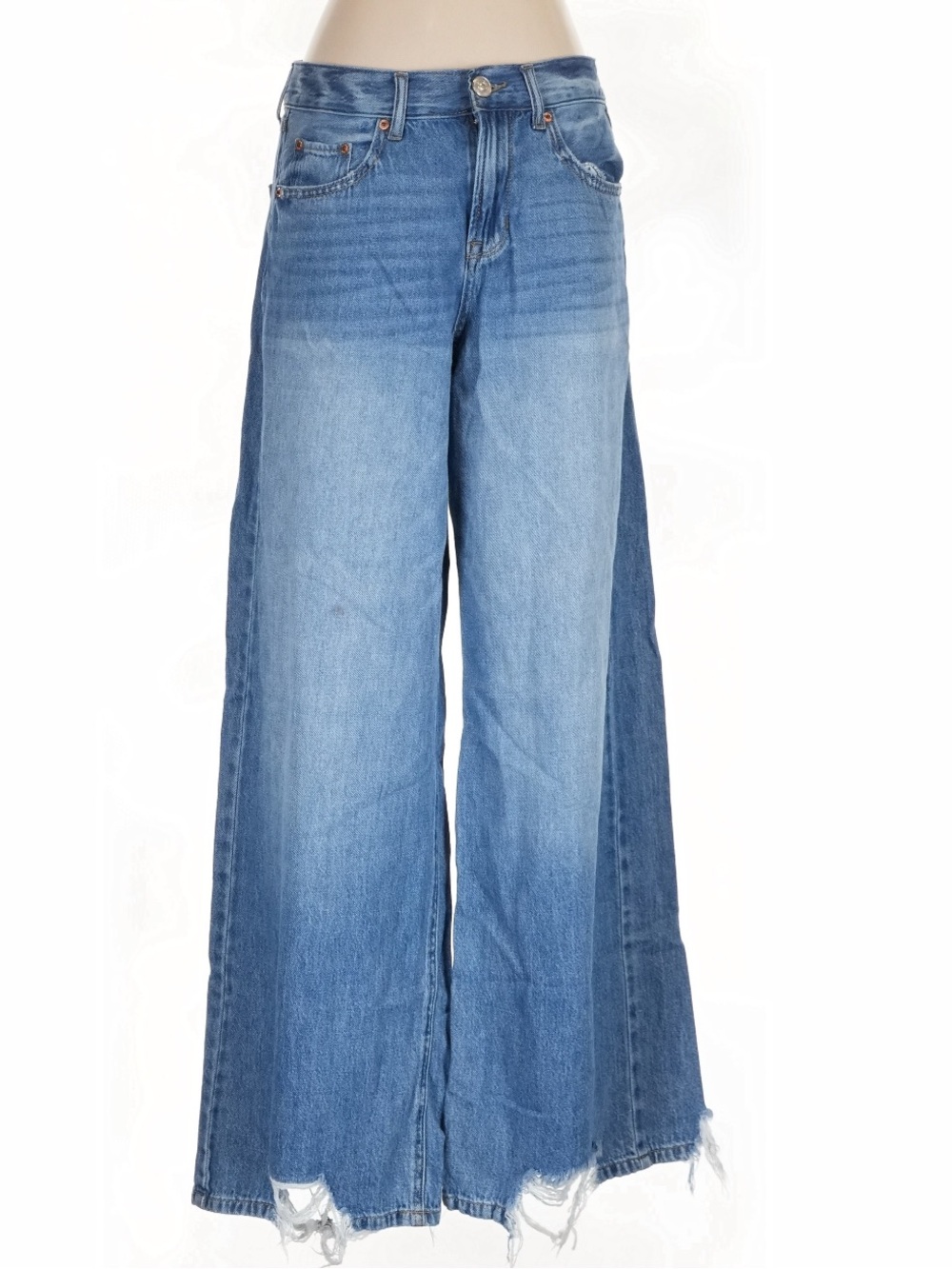 Rewash Two-Tone Blue Wide Leg Jeans